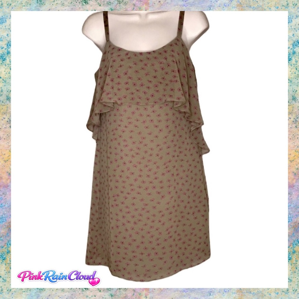Basically Me 90s Brown & Pink Floral Pullover Dress Women’s Med